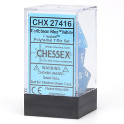 7-Set Cube Frosted Caribbean Blue with White