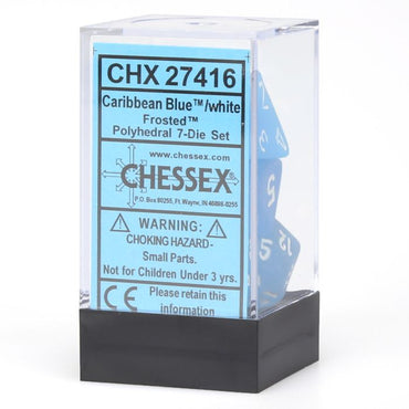 7-Set Cube Frosted Caribbean Blue with White