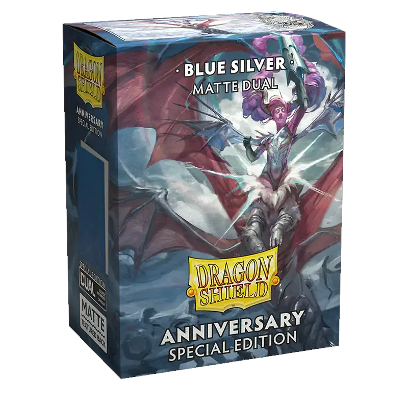 Dragon Shield Game Sleeves Matte Dual Blue Silver 25th Anniversary Edition