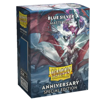 Dragon Shield Game Sleeves Matte Dual Blue Silver 25th Anniversary Edition