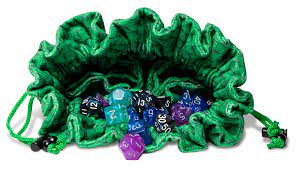 Dragon Storm Velvet Compartment Dice Bag: Green Dragon Scales