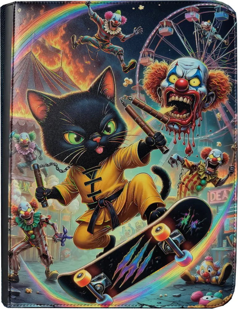 Midnight Meow-Fu Maggot Labs™ 9-Pocket Zippered Binder