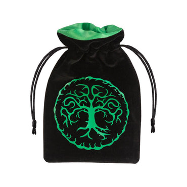 Forest Black & Green Velour Dice Bag