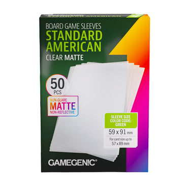 Board Game Sleeves Standard American Clear Matte