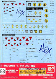 Gunpla: Decal - Gundam 0080, GD-53 HGUC 0800 Series Federation
