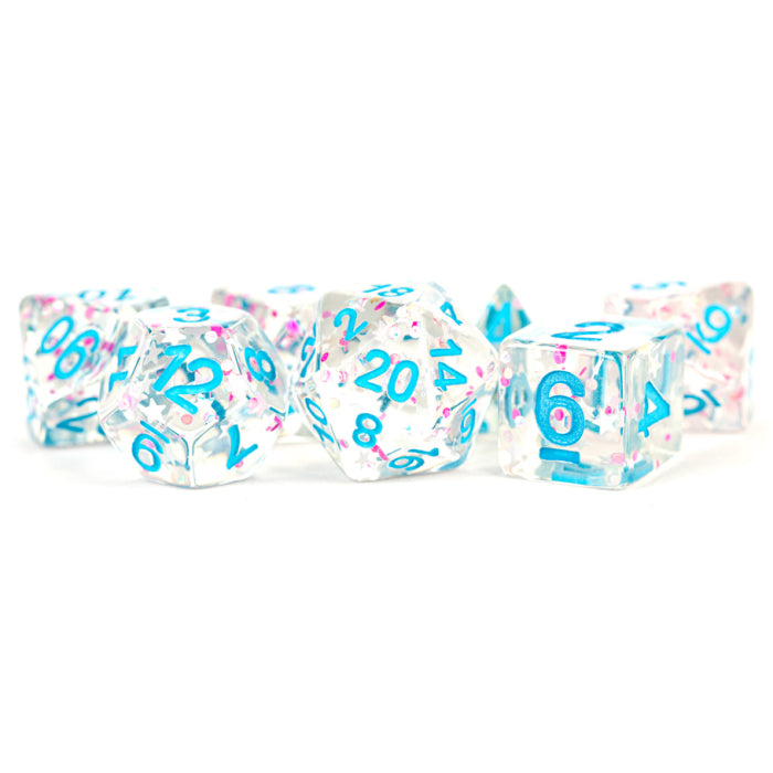 7-Set Confetti Clear Pink and Blue with Blue