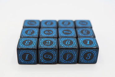 12 piece D6s - Magic Burst Blue