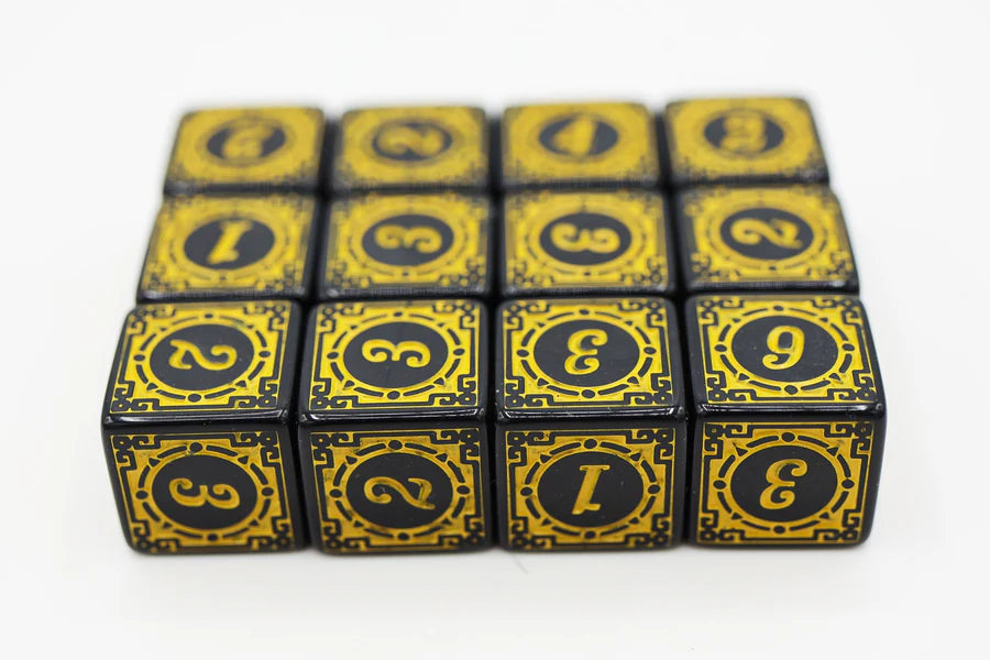 12 piece D6s - Magic Burst Yellow