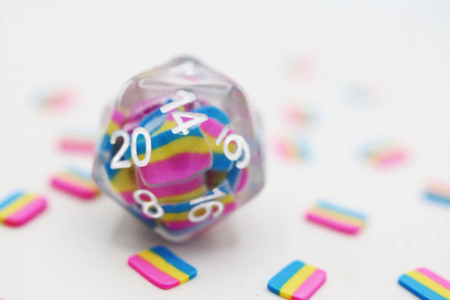 Pansexual Flag RPG Dice Set