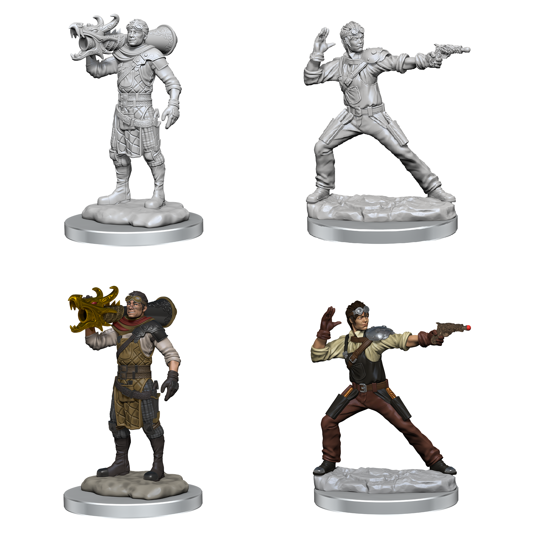 Nolzur's Miniatures: Human Artificer & Human Apprentice