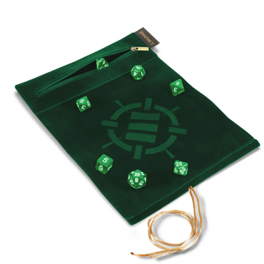 AP ENHANCE TABLETOP ROLL ON A SCROLL DICE CASE AND 7PC ACRYLIC DICE SET GREEN (40/20)
