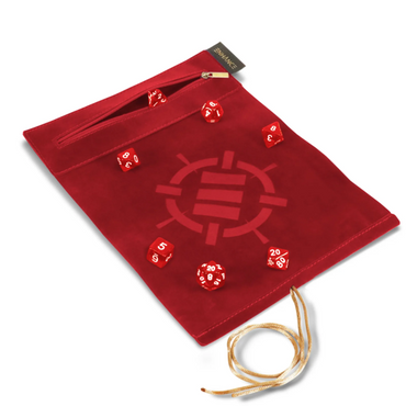 AP ENHANCE TABLETOP ROLL ON A SCROLL DICE CASE AND 7PC ACRYLIC DICE SET RED (40/20)