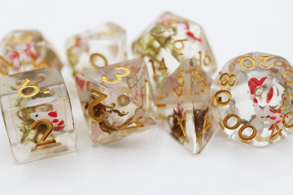 RED KOI FISH RPG DICE SET