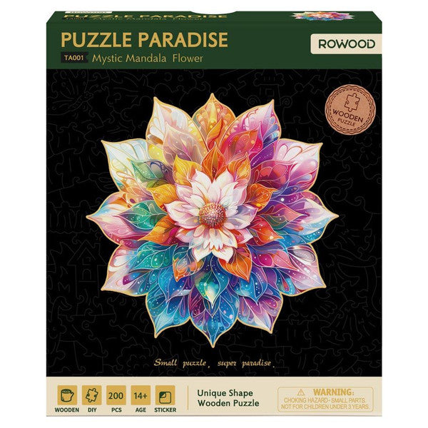 Puzzle: Wooden: Mystic Mandala Flower 200 piece