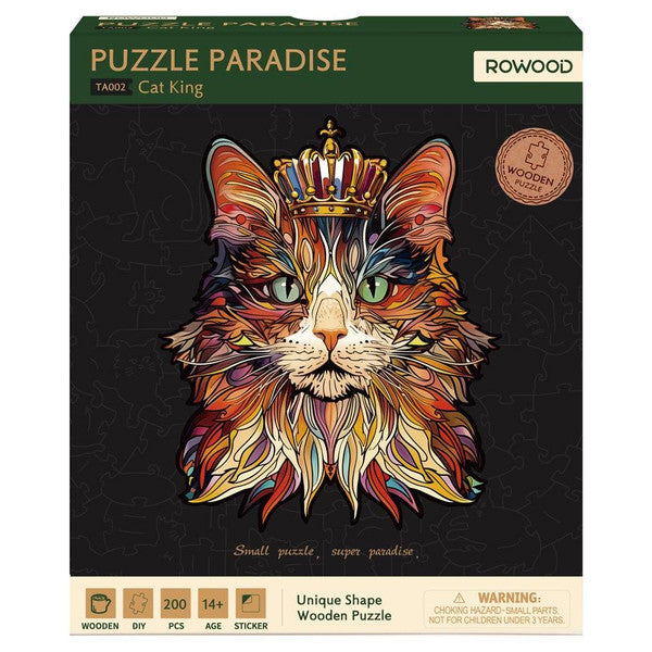 Puzzle: Wooden: Cat King 200 piece