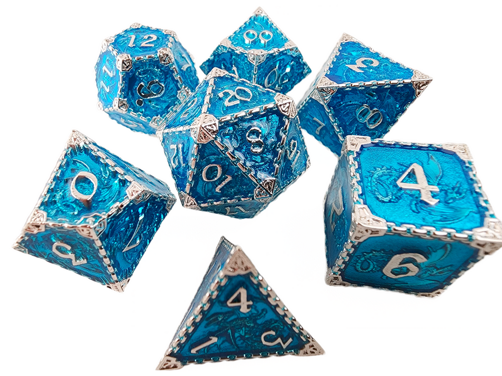 Caged Dragon Blue/Silver